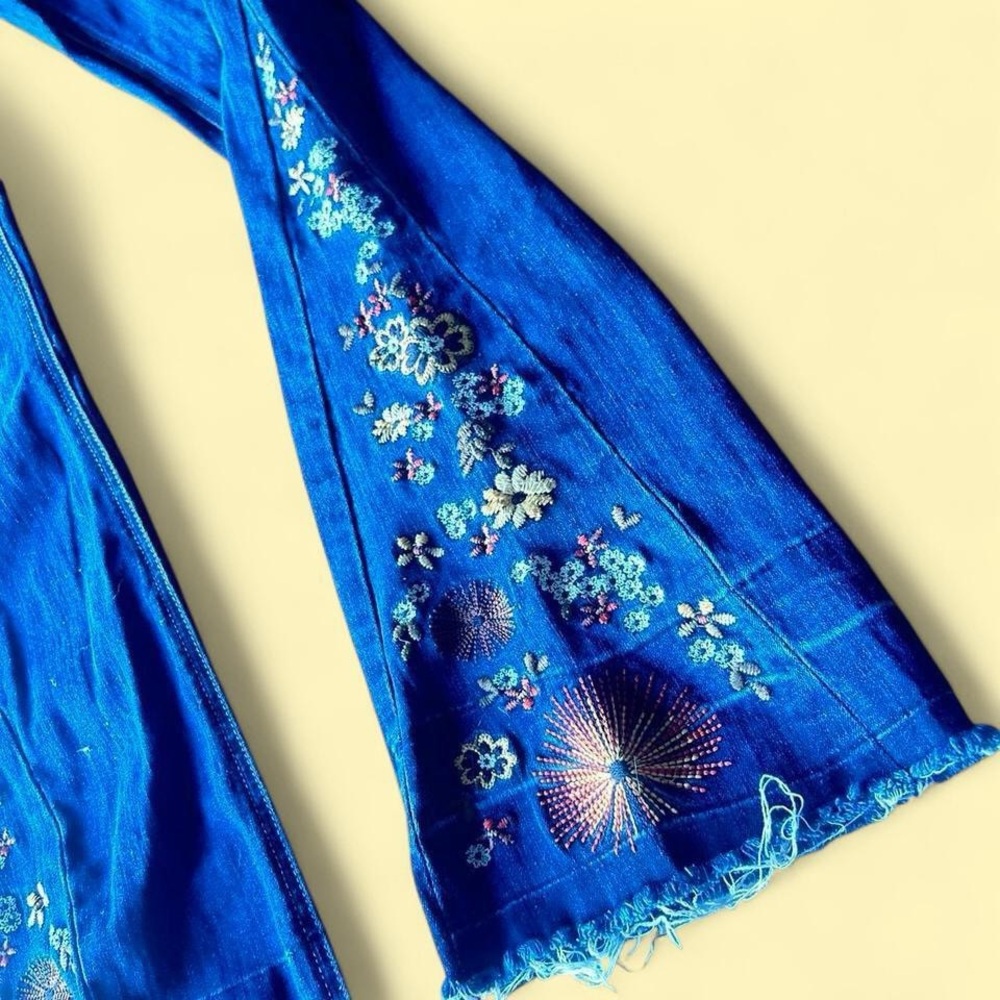 Ashley Mason Vibrant Blue Floral Jeans